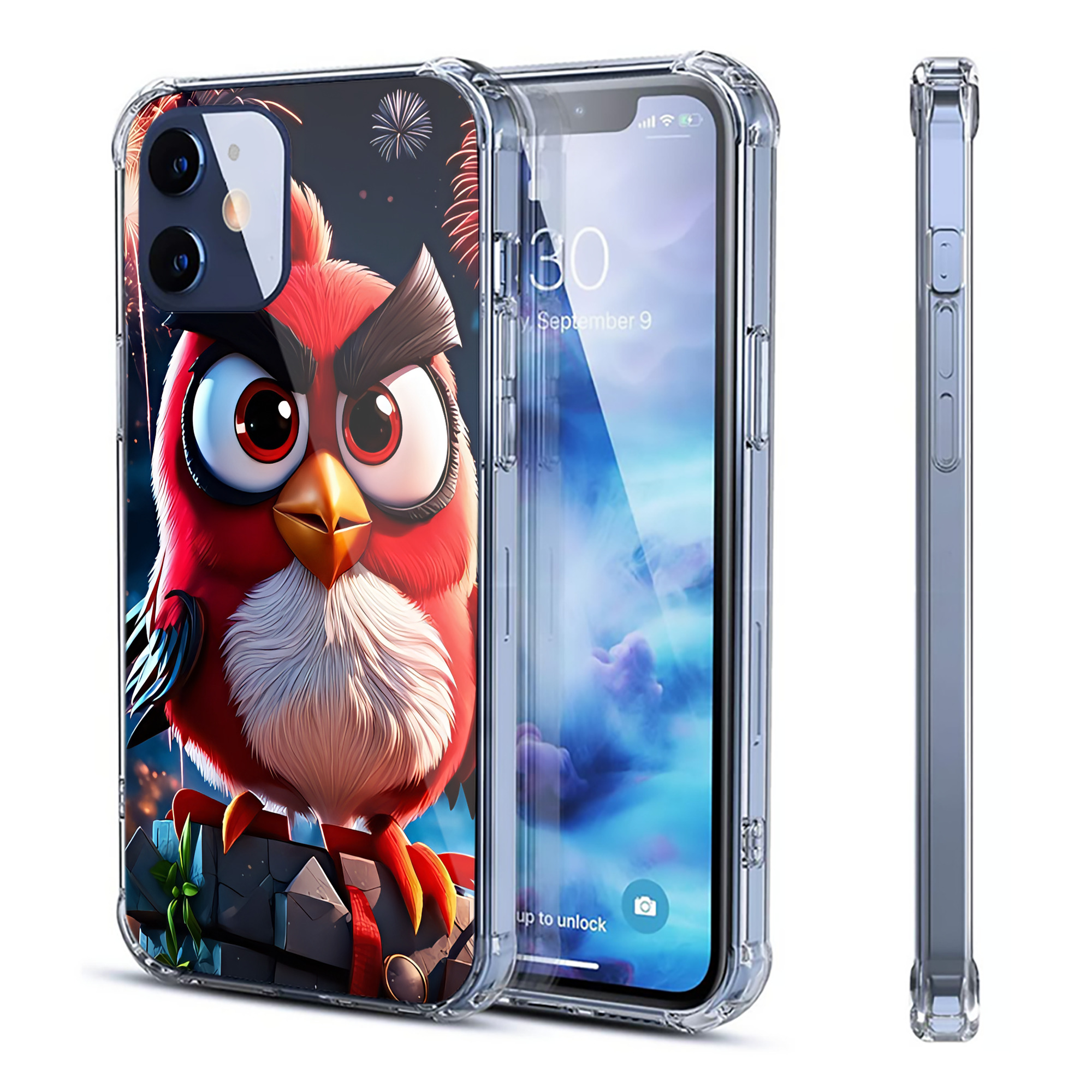 （画像用） Angry Birds アングリーバード 【iPhone 12シリーズ対応】透明スマホケース（クリアソフトケース）